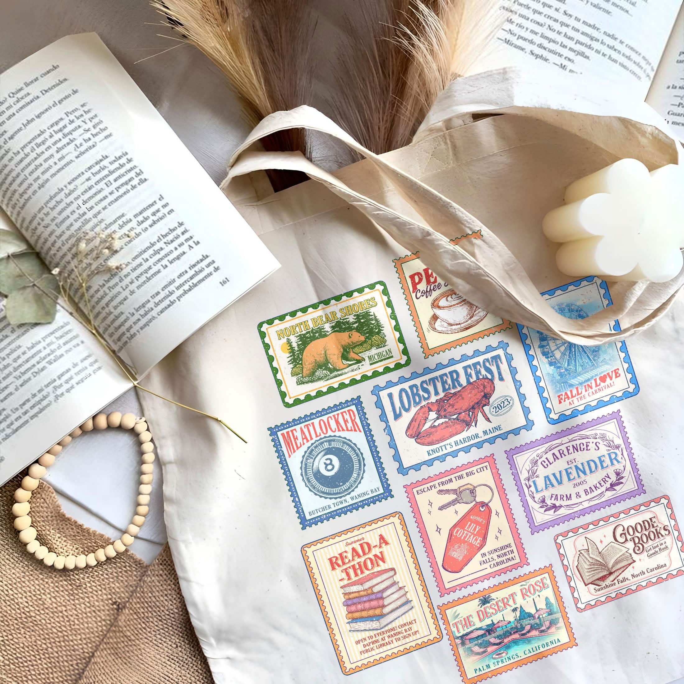 Emily Henry Books Stamp Tote Bag PTS1283