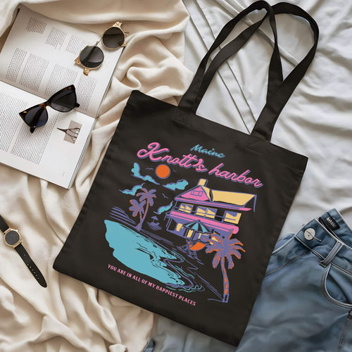 Knott’s Harbor Happy Place Book Tote Bag PTS1271