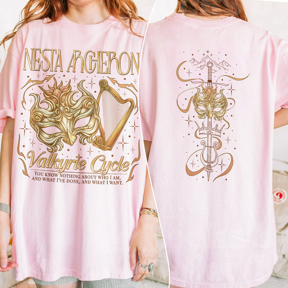 Nesta Archeron Valkyrie ACOTAR Splintered Harmony Comfort Colors Shirt PTS8564