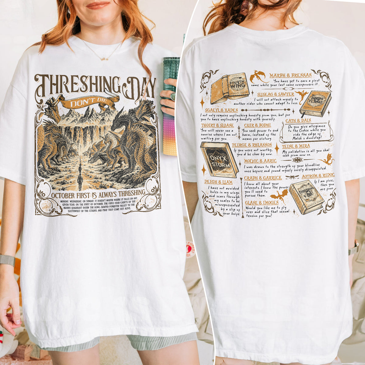 Threshing Day Dragon Rider Fourth Wing Comfort Colors Shirt PTS9724