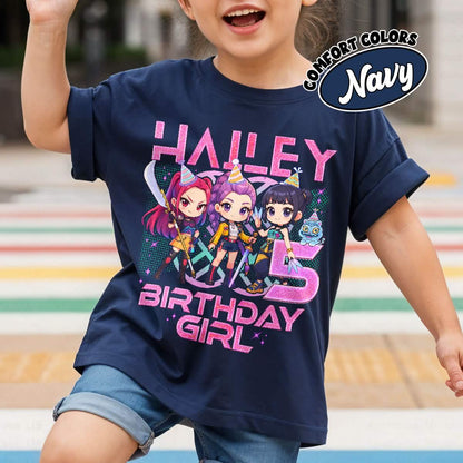 Custom Huntrix Birthday K-pop Hunter Youth Shirt Comfort Colors PTS1672