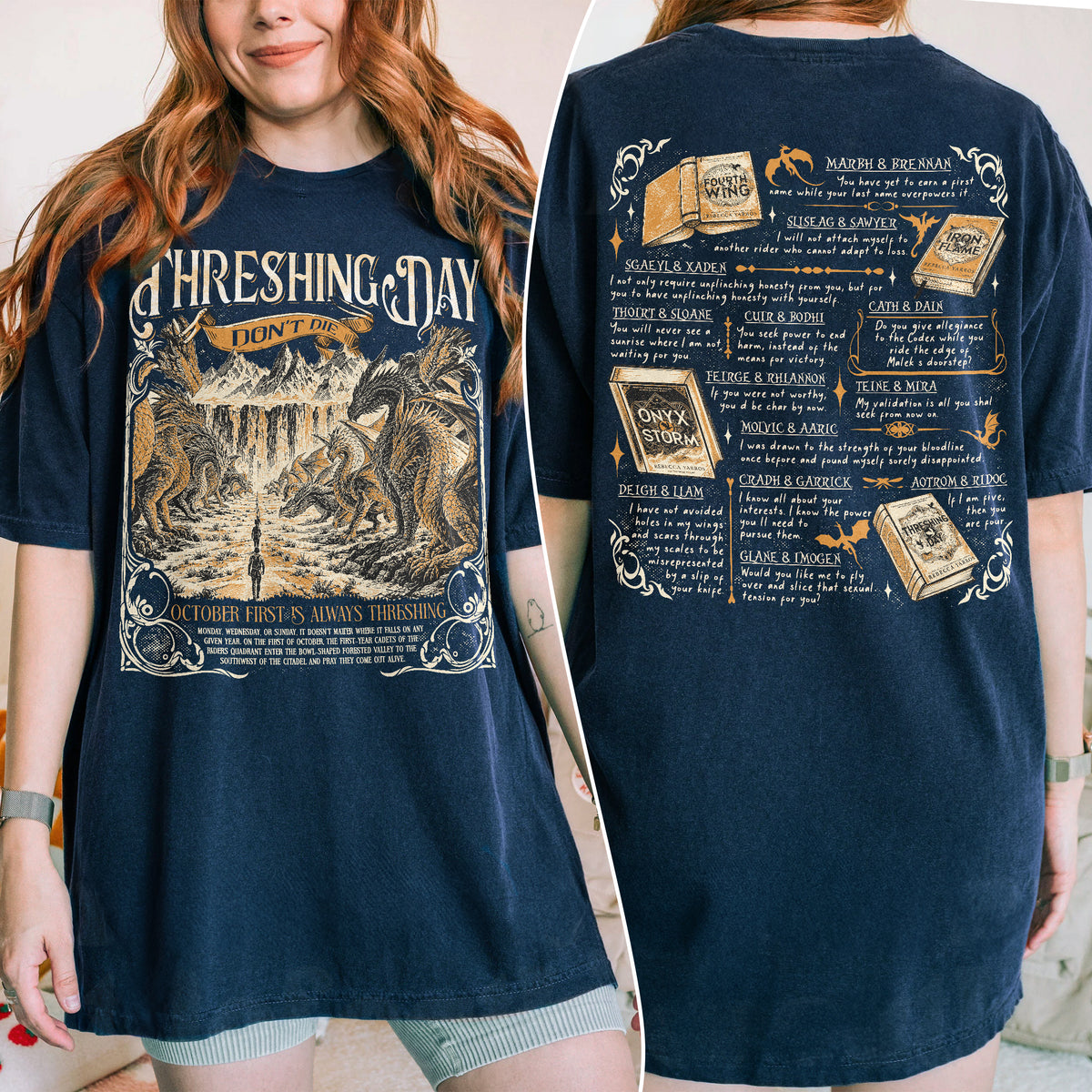 Threshing Day Dragon Rider Fourth Wing Comfort Colors Shirt PTS9724
