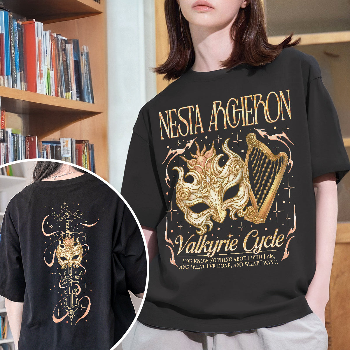 Nesta Archeron Valkyrie ACOTAR Splintered Harmony Comfort Colors Shirt PTS8564