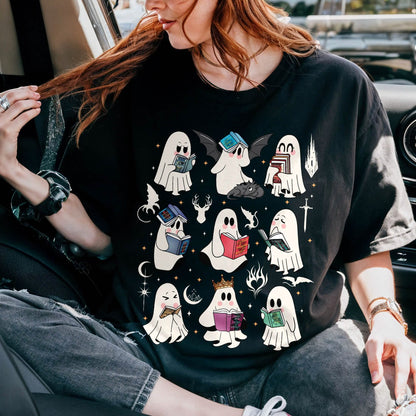 Acotar Ghost Reading Book Comfort Colors Shirt PTS1714