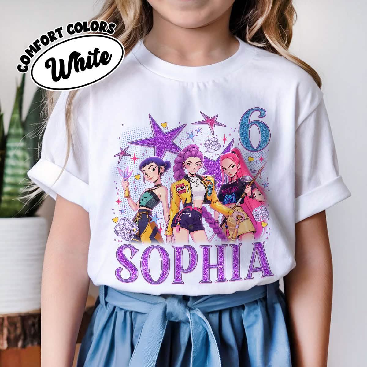 Custom Huntrix Birthday Girl Youth TShirt Comfort Colors PTS1690
