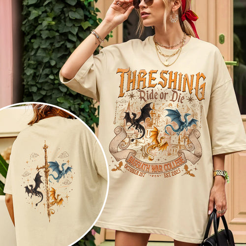 Fourth Wing Threshing Fantasy Book T-shirt PTS9219